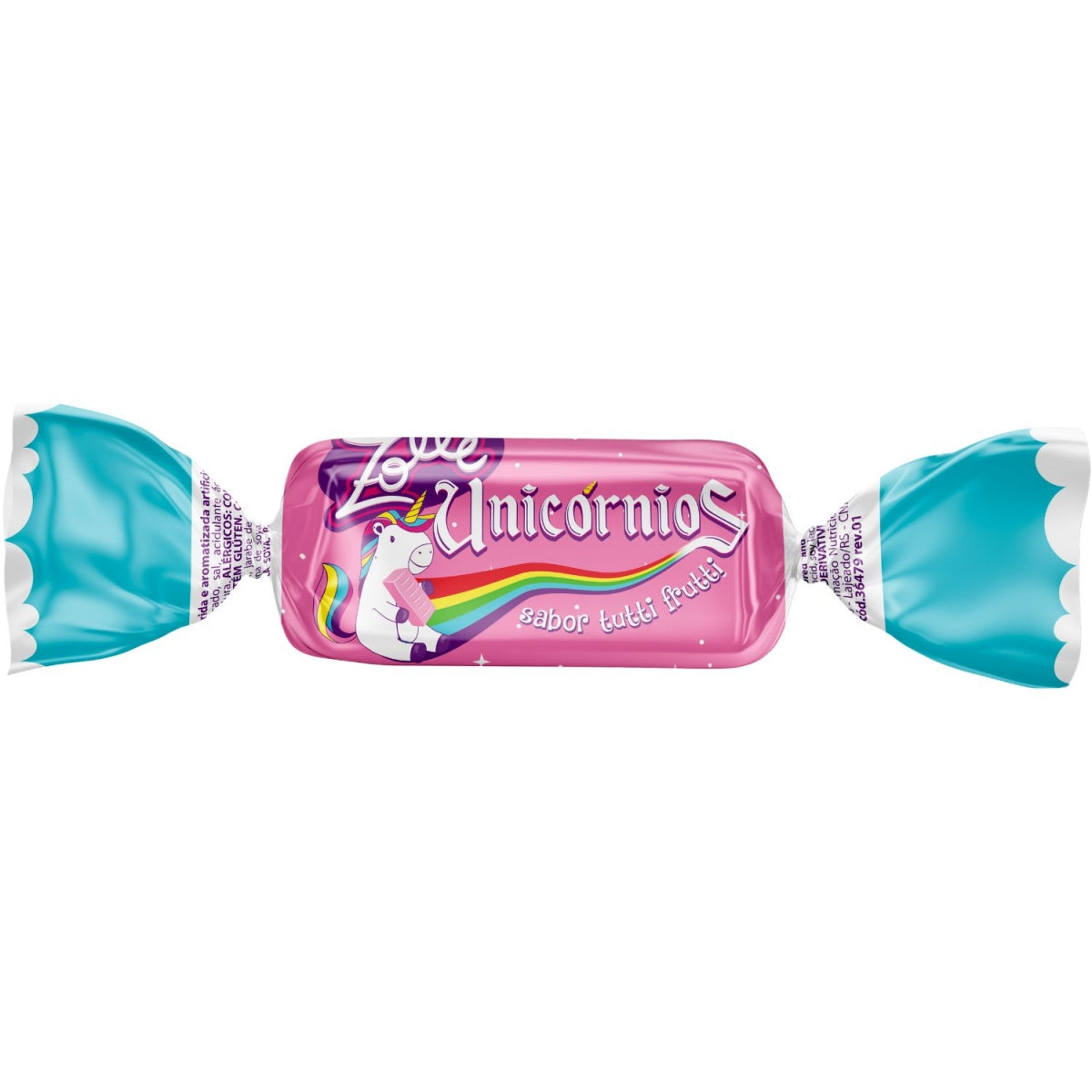 Bala Mastigavel Zolle Unicornios tutti-frutti Florestal 125G