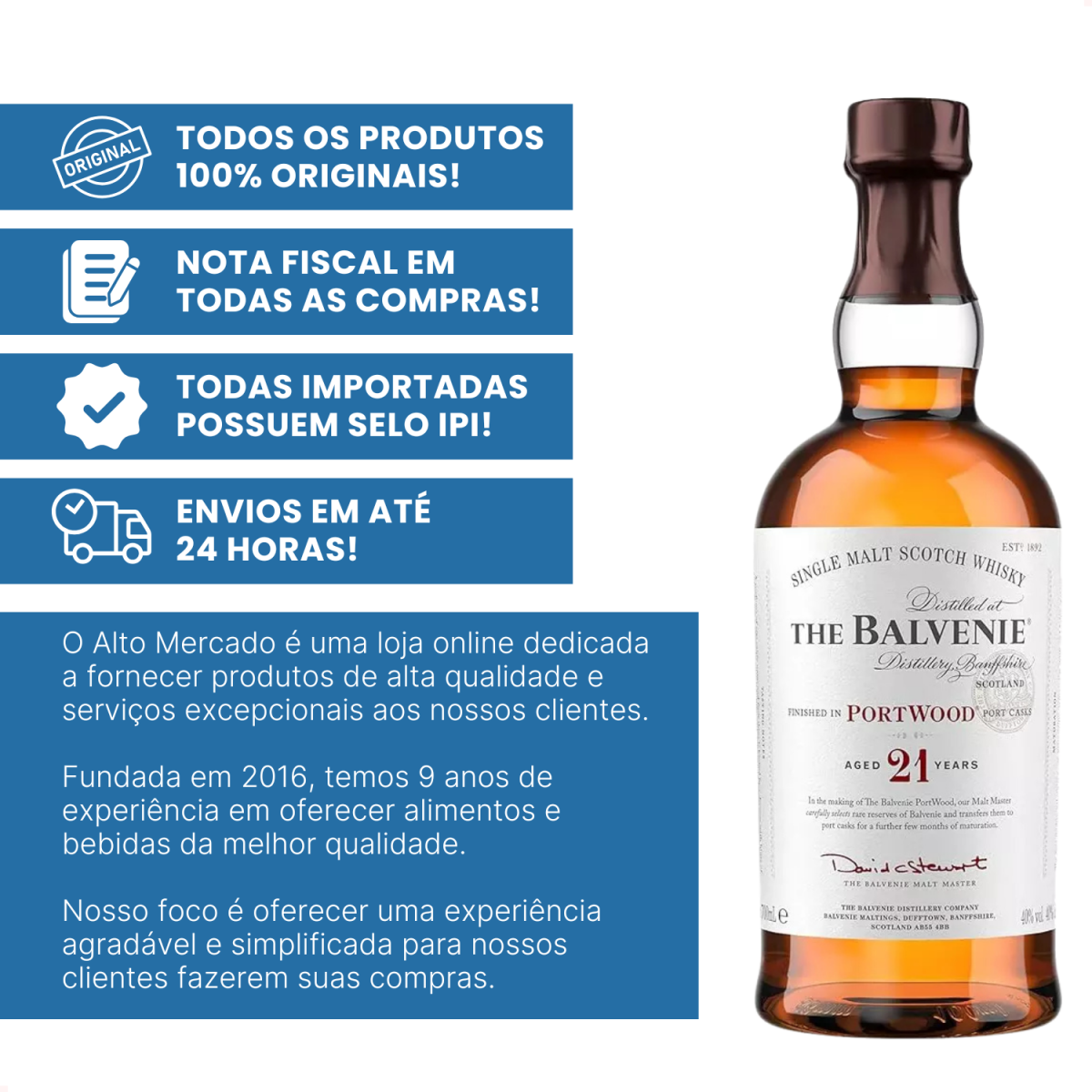 Whisky The Balvenie 21 Anos PortWood 700ml Single Malte Full
