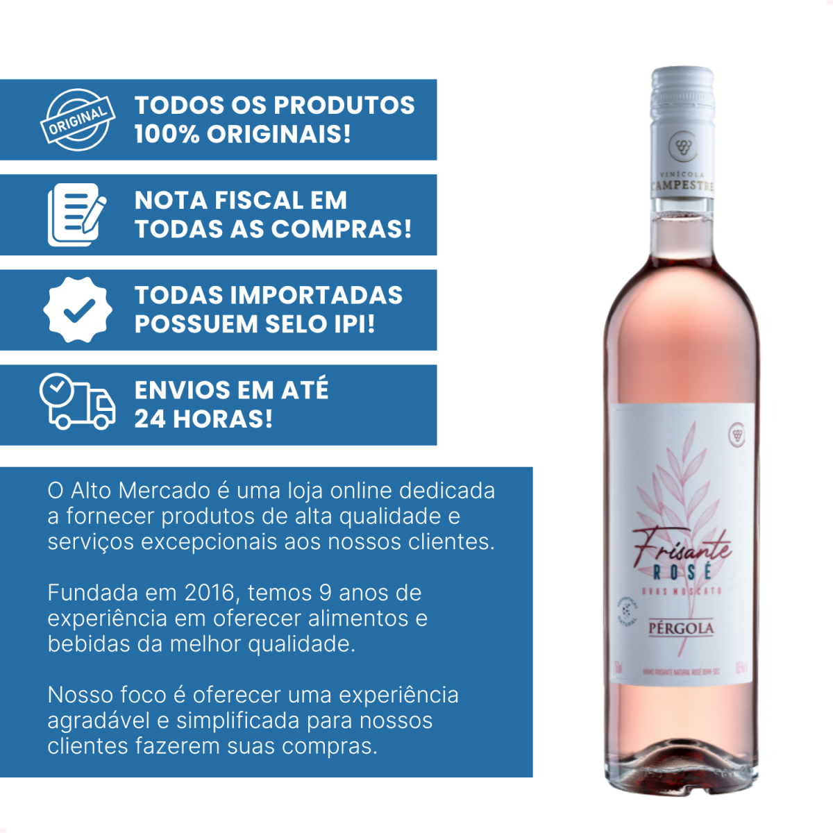 Vinho Frisante Demi Sec Rose Pergola 750ml