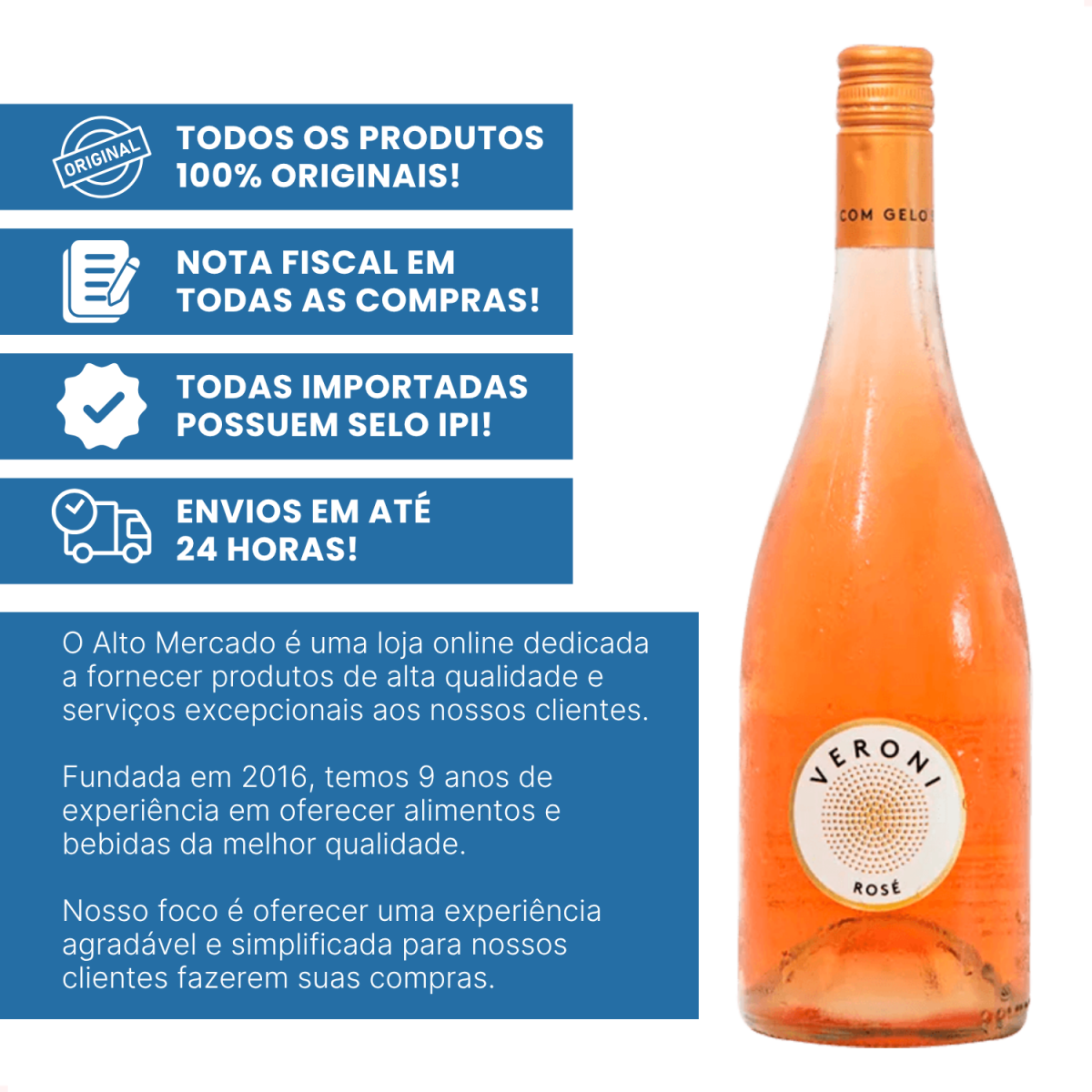 Vinho Veroni Rose com 750ml Meio Seco Chile - Envio Imediato