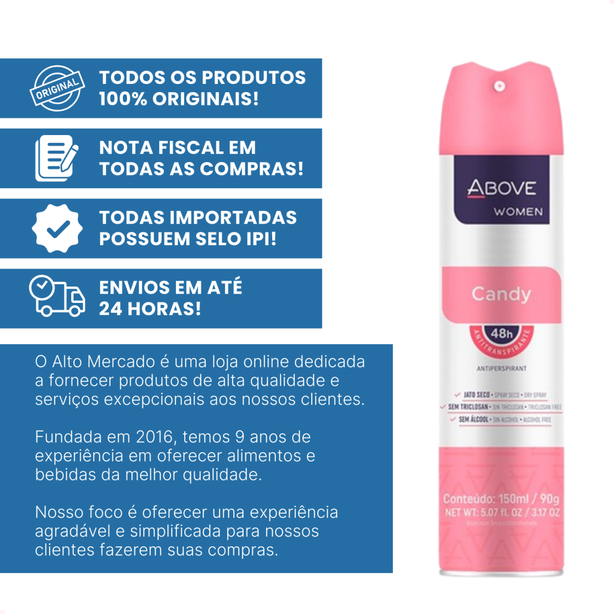 Desodorante Aerossol Above Candy Feminino 150Ml