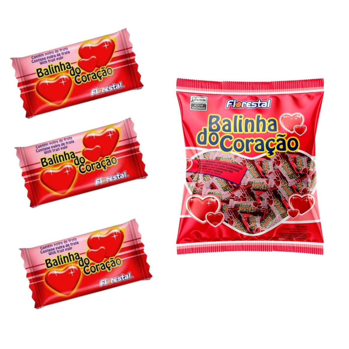 Balinha Do Corac Morango 48 Unidades De 48G