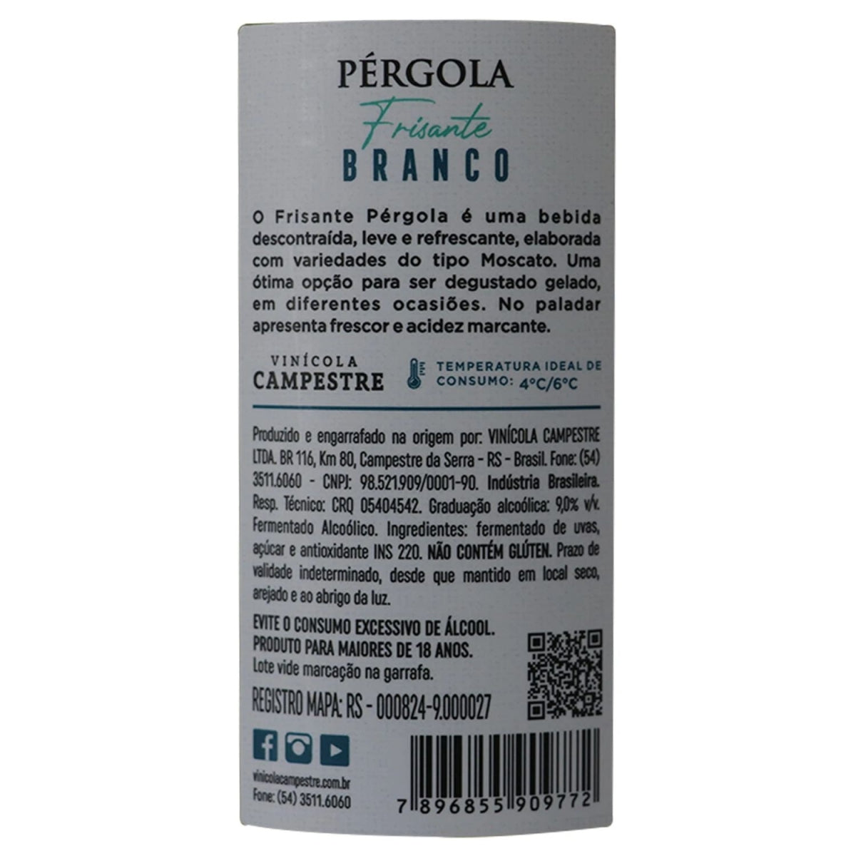 Vinho Pergola Frisante Branco Demi Sec 375mL