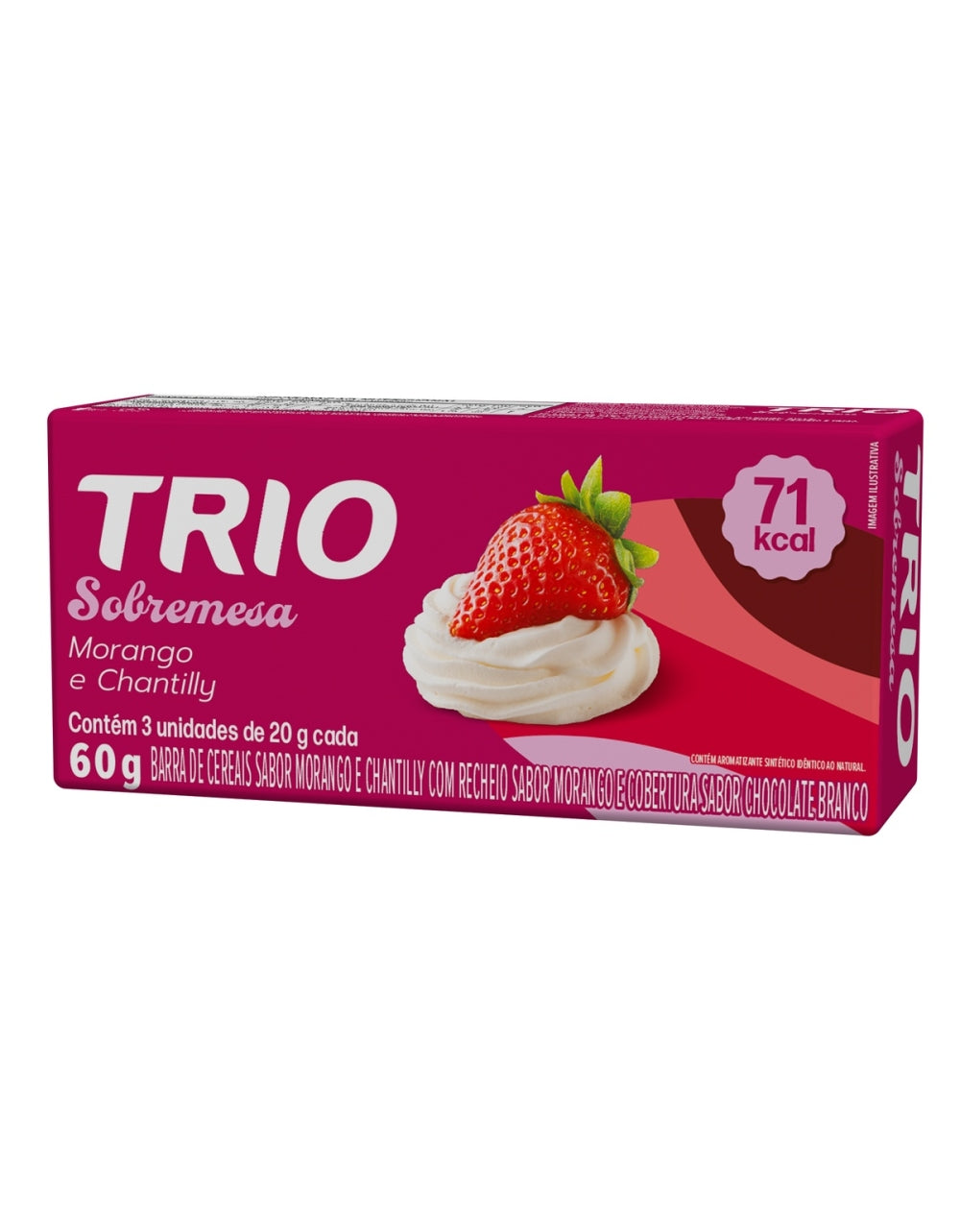 Barra Trio Sobremesa Morango e Chantilly 20g 3 Un