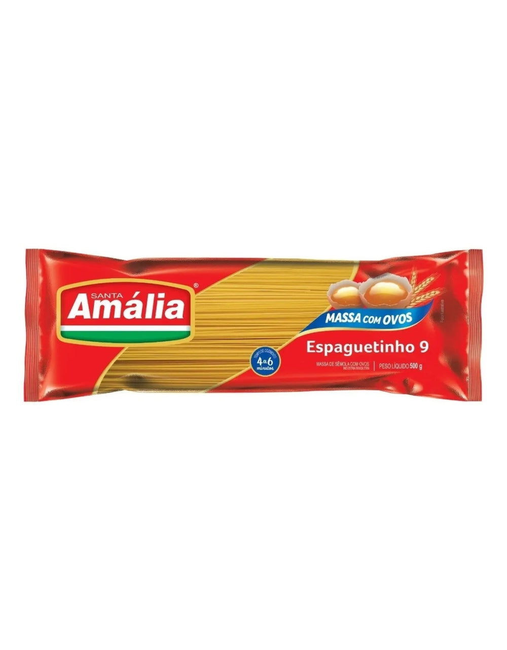 Macarrao Espaguetinho 9 Com Ovos 500g Santa Amalia
