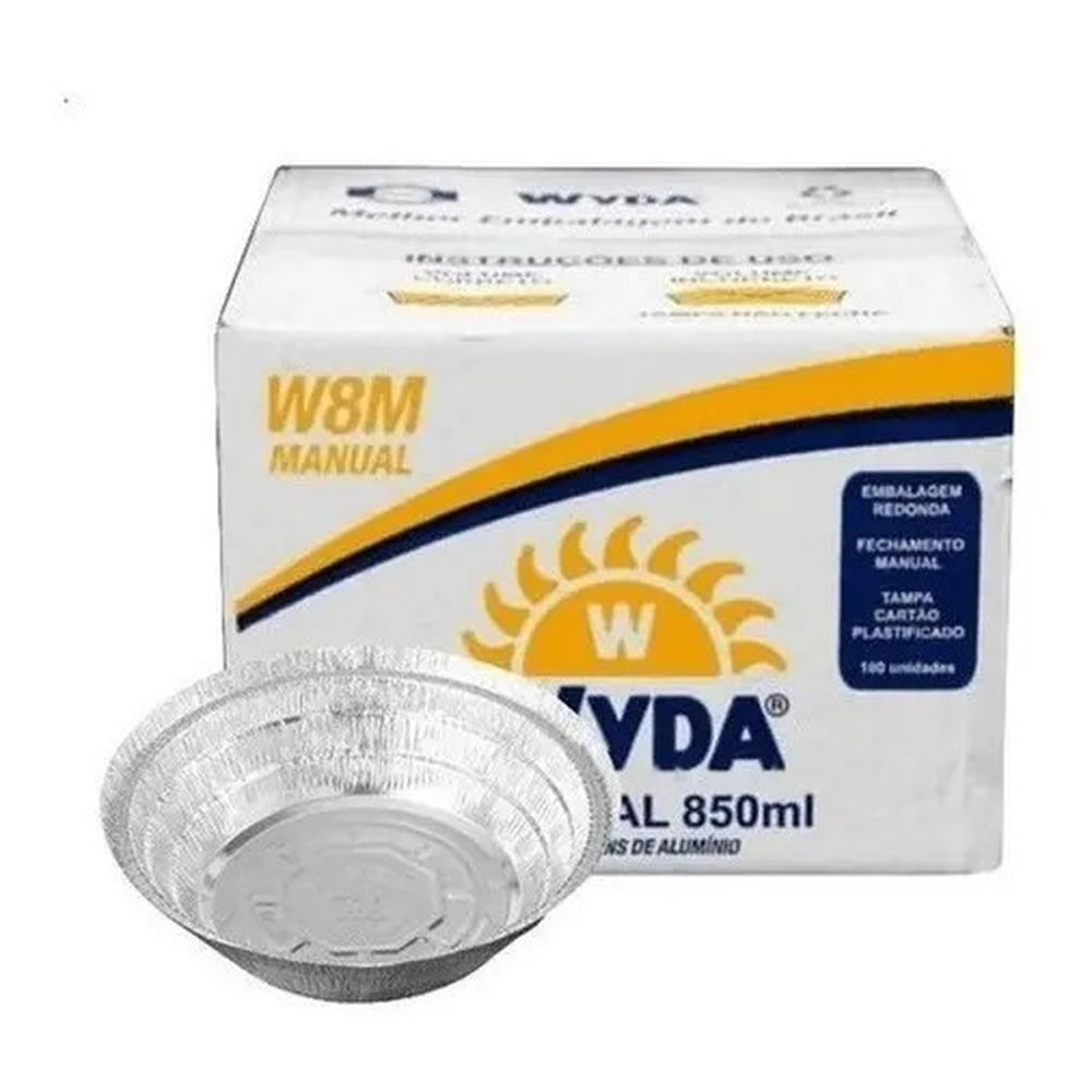 Marmitex Aluminio Wyda No8 850ml Manual 100un
