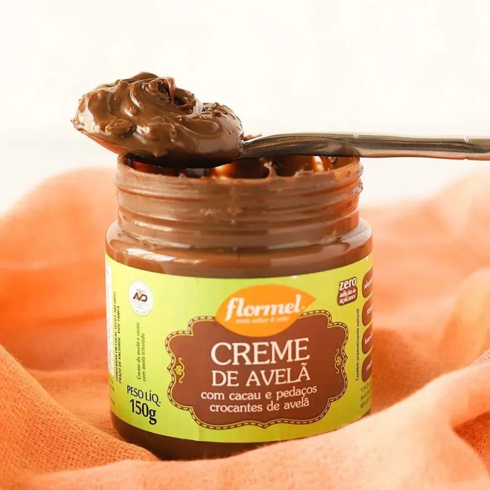 Creme de Avelã com Cacau e Avelã Crocante Flormel Pote 150g