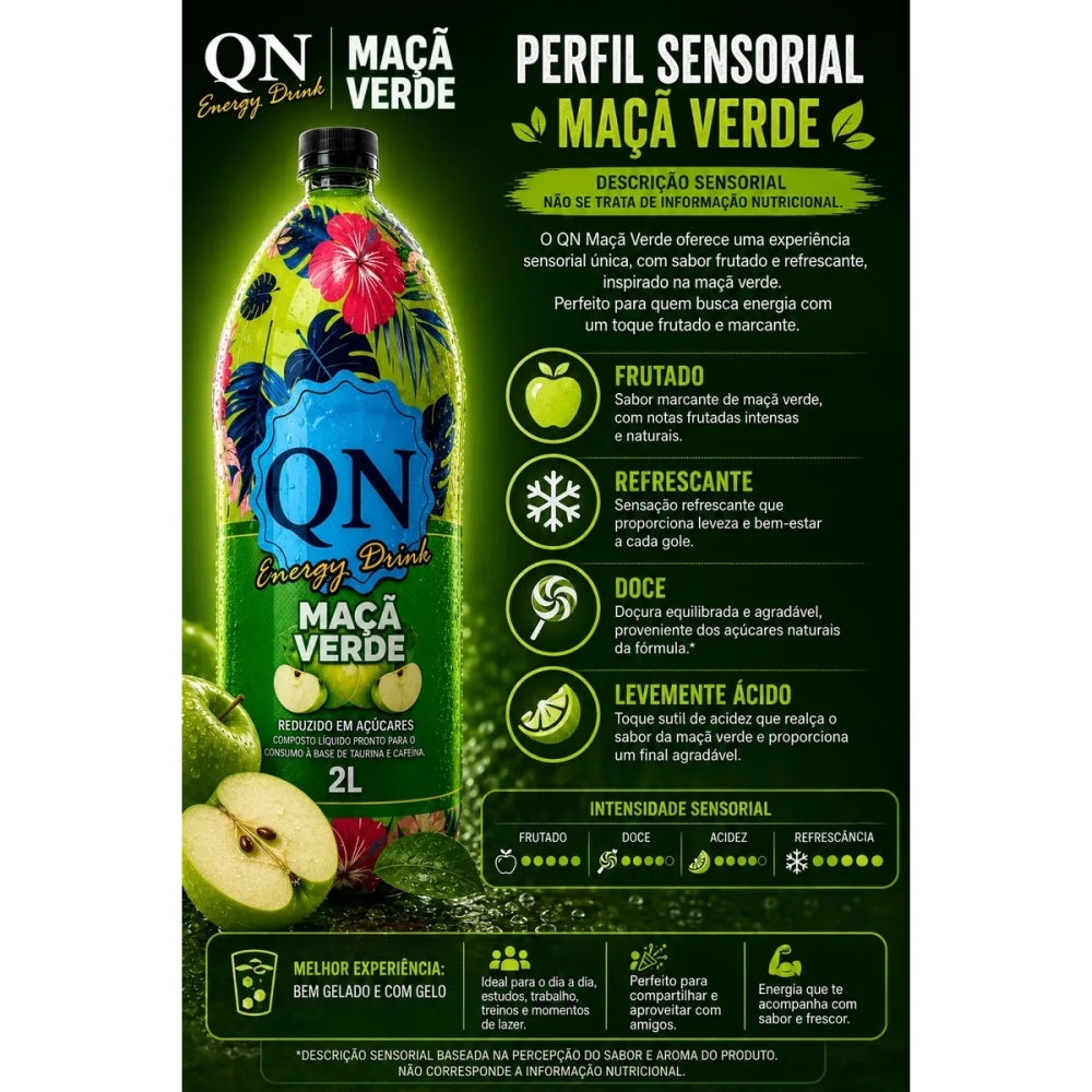 Energético QN Maçã Verde 2 Litros