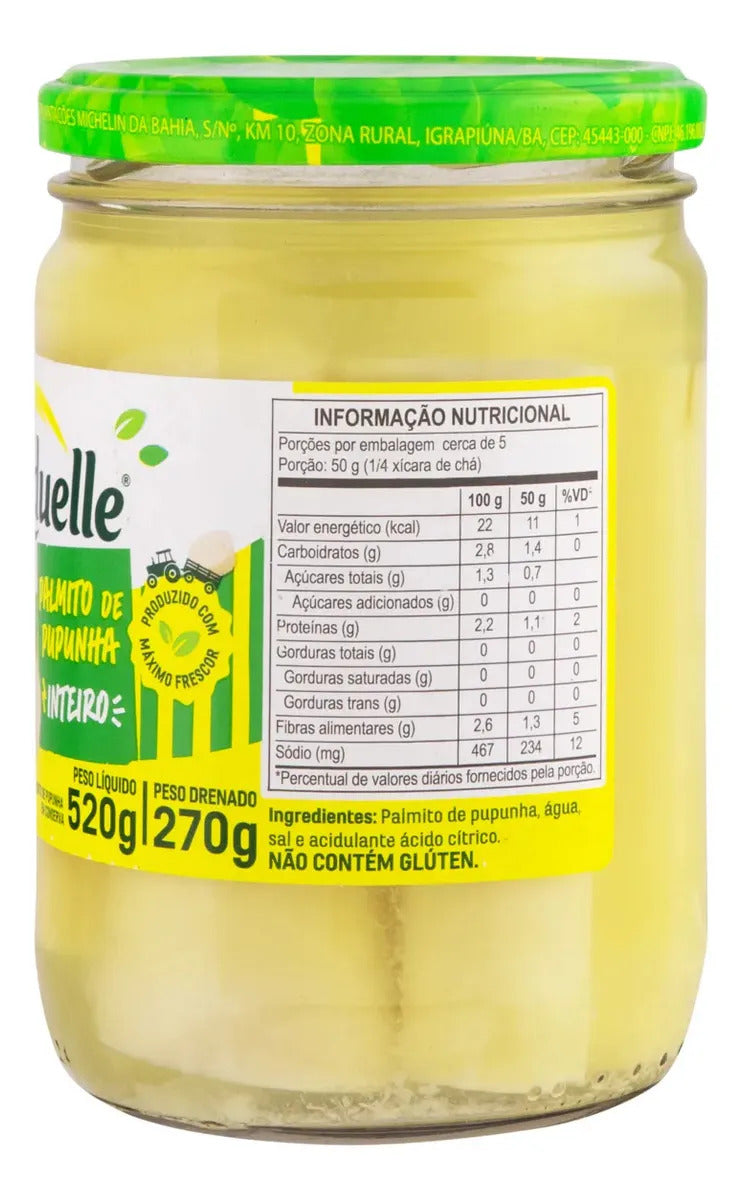 Parte traseira do pote Bonduelle com tabela nutricional, ingredientes e indicação de que não contém glúten.