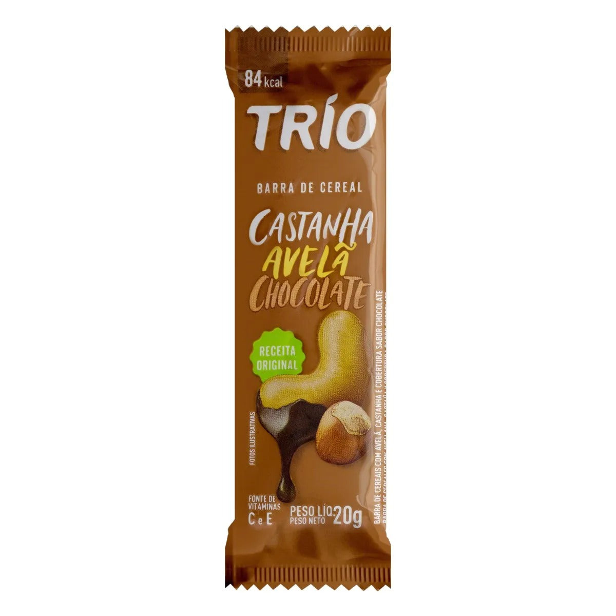 Barra Cereal Castanha E Avela Com Chocolate Trio 20g 3 Un