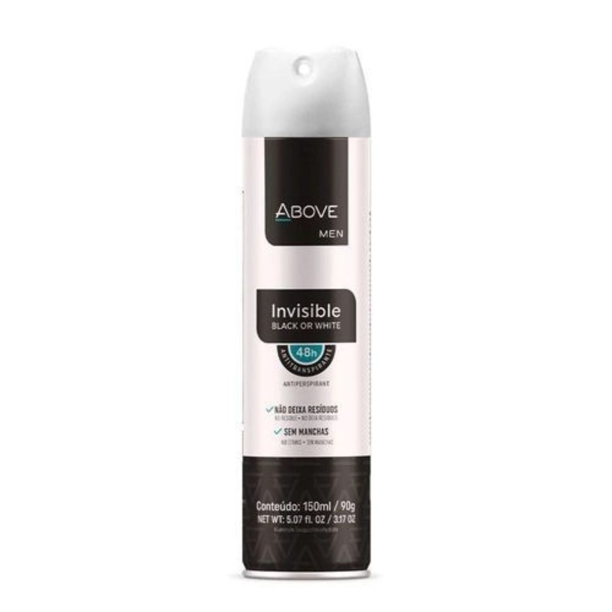Above Desodorante Invisible Black Or White Men 150ml/90g