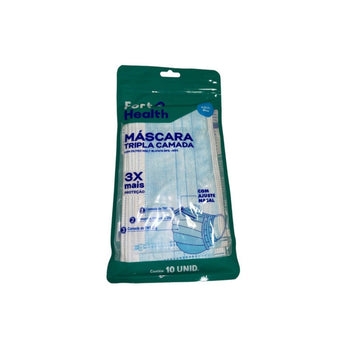 Masc Tripla Camada Azul Fort Health Com 10