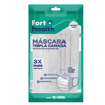 Masc Tripla Camada Azul Fort Health Com 10