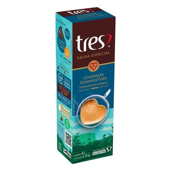 Cápsula Café Torrado E Moído Espresso Chapada Diamantina Tres Safra Especial 10 Unidades