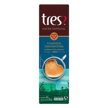 Cápsula Café Torrado E Moído Espresso Chapada Diamantina Tres Safra Especial 10 Unidades