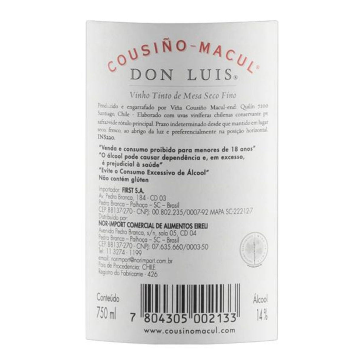 Vinho Cousino Macul Don Luis Merlot 750ml