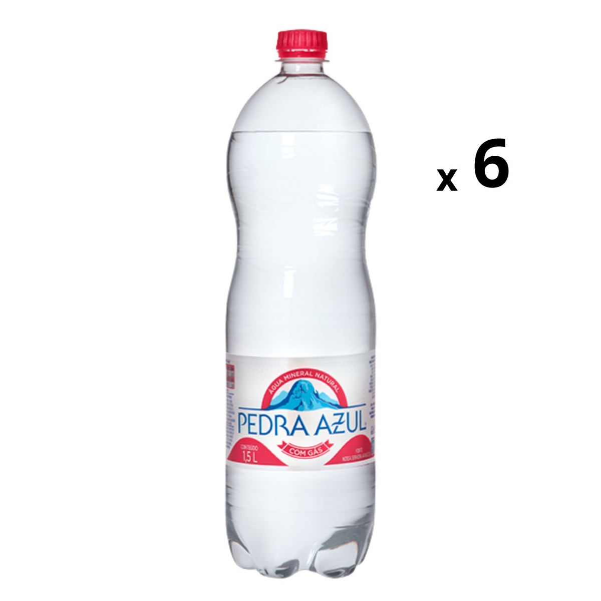 Agua Pedra Azul Com Gas 6x1500ml