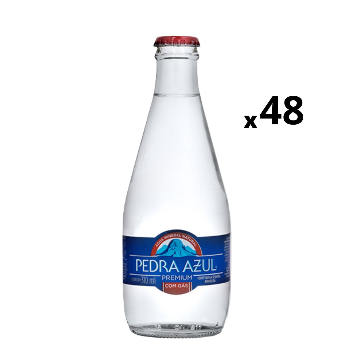 Agua Pedra Azul Com Gas Vd 48x300ml