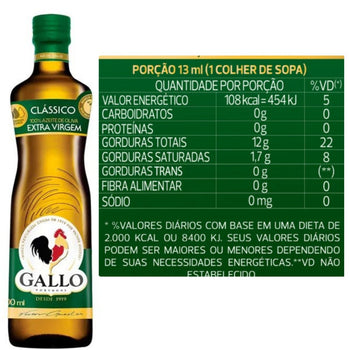 Azeite De Oliva Português Extra Virgem Gallo 500ml
