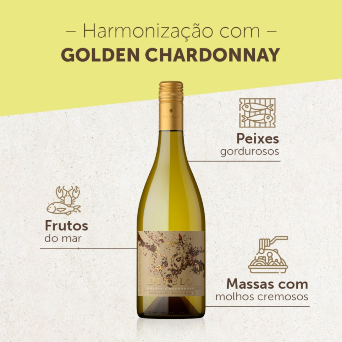 Vinho Diablo Golden Chardonnay Chileno Concha Y Toro 750ml