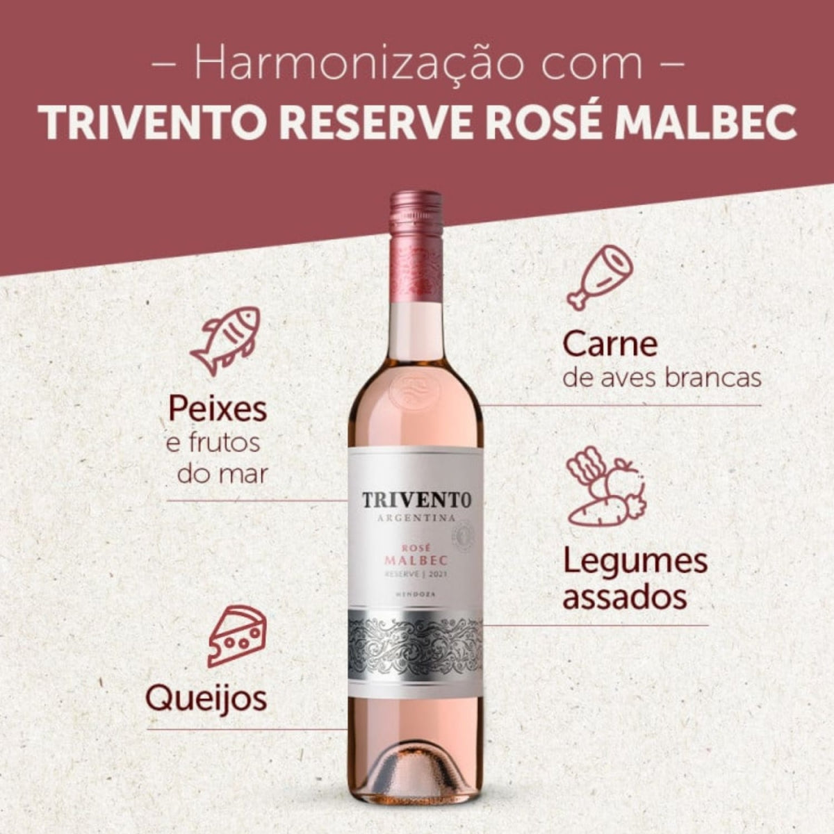 Vinho Argentino Trivento Reserva Rose Malbec 750ml
