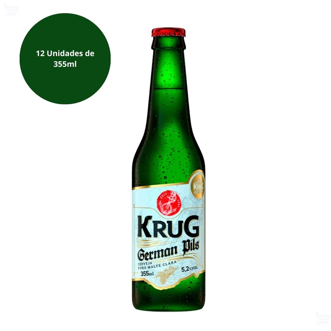 Cerveja Krug German Pils Long Neck Kit 12 Unidades 355ml