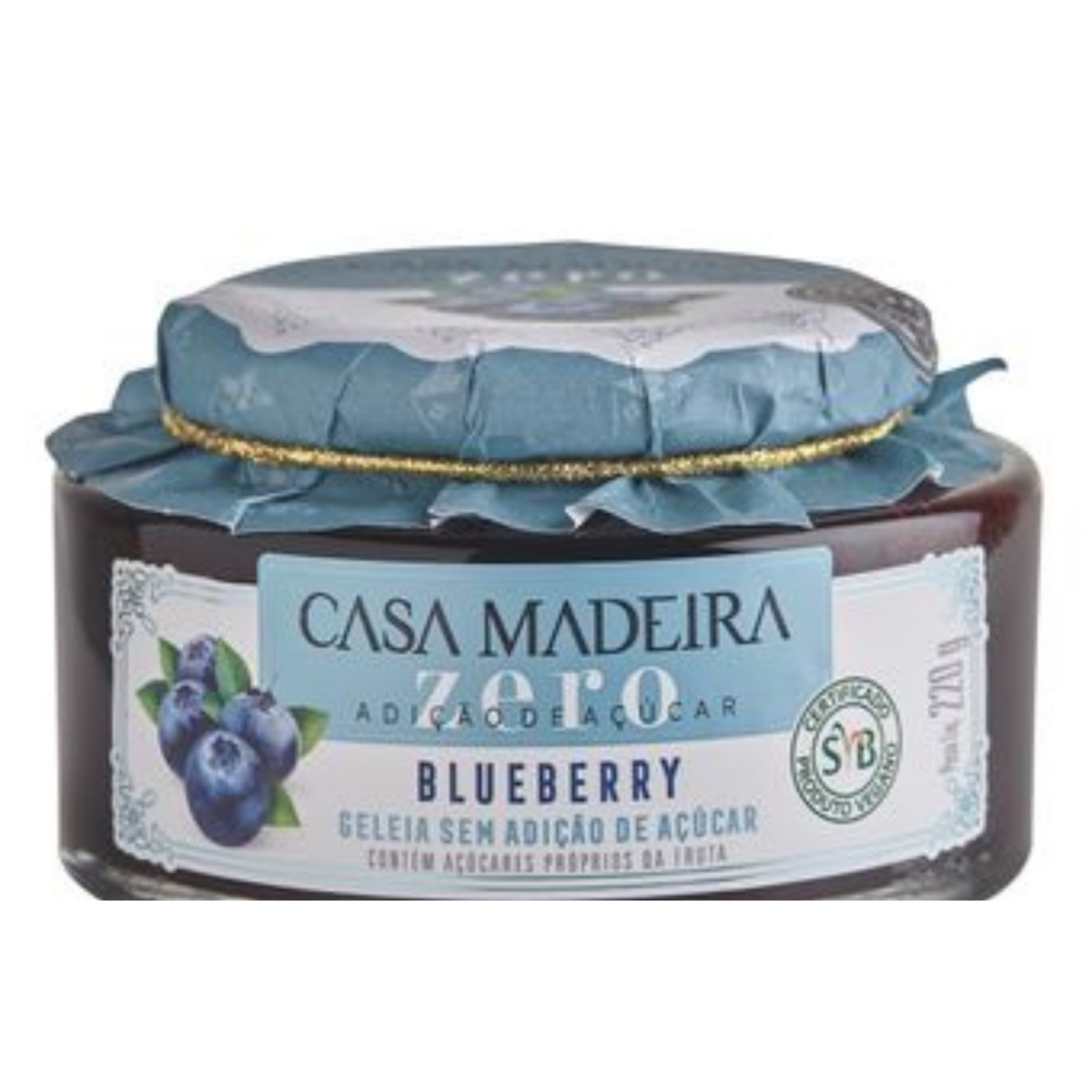 Geleia Zero Adição De Açúcar De Blueberry Casa Madeira 240gr