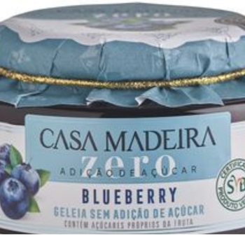 Geleia Zero Adição De Açúcar De Blueberry Casa Madeira 240gr