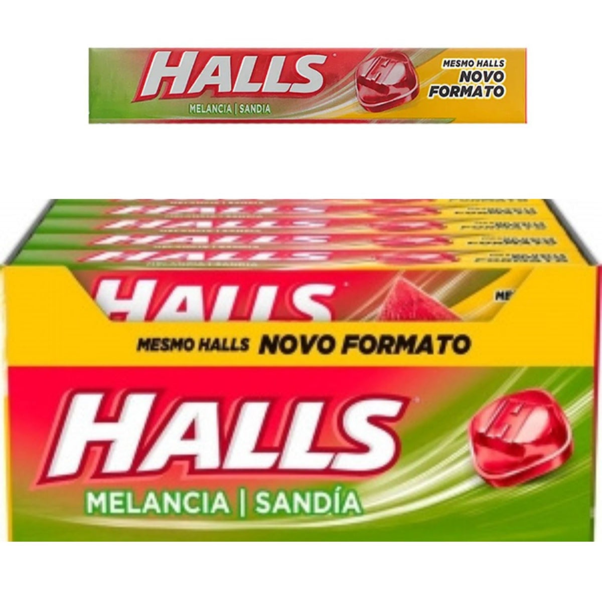 Bala Halls Melancia Caixa Com 21 Unidades 28g