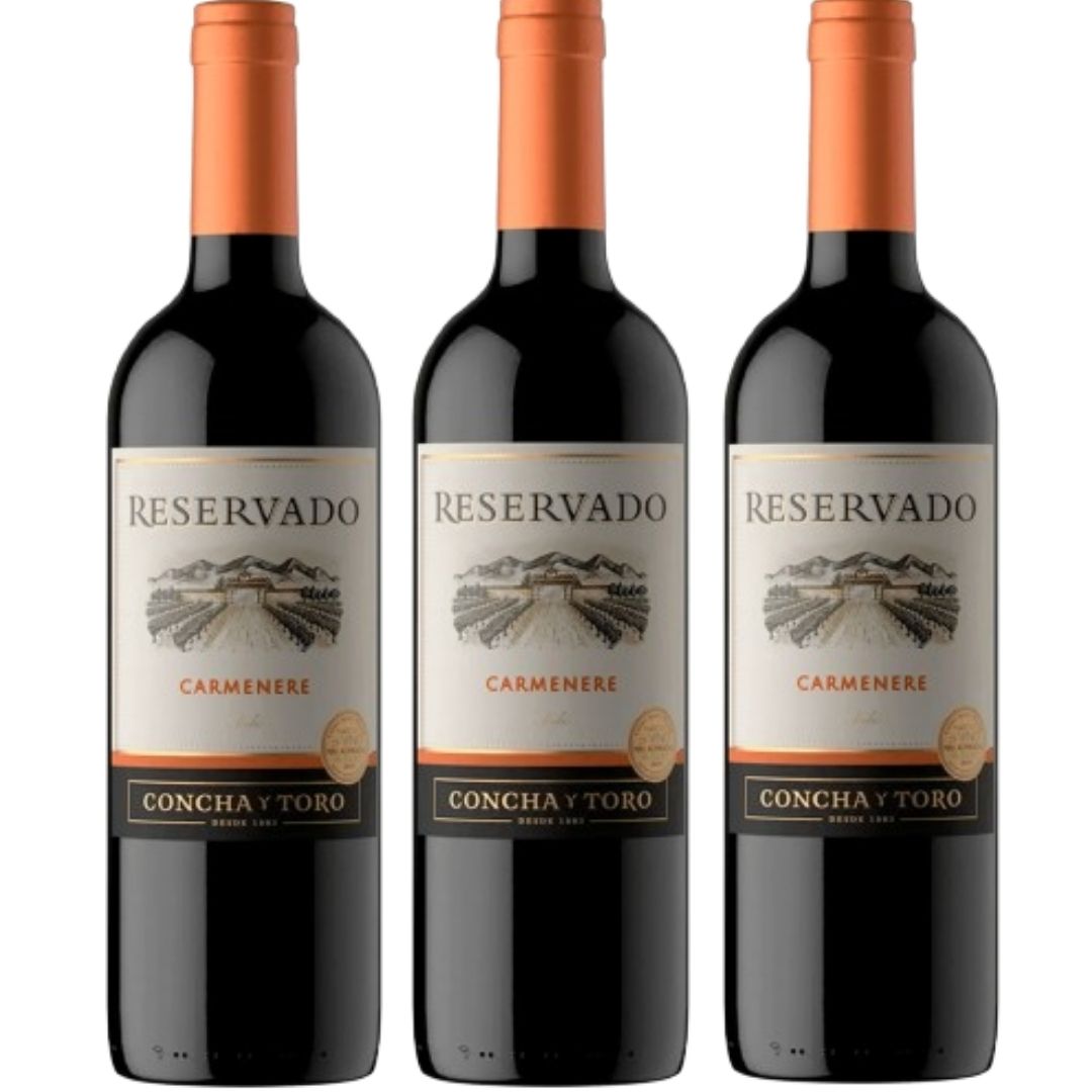 Vinho Concha Y Toro Reservado Carmenere 750ml Kit Com 3