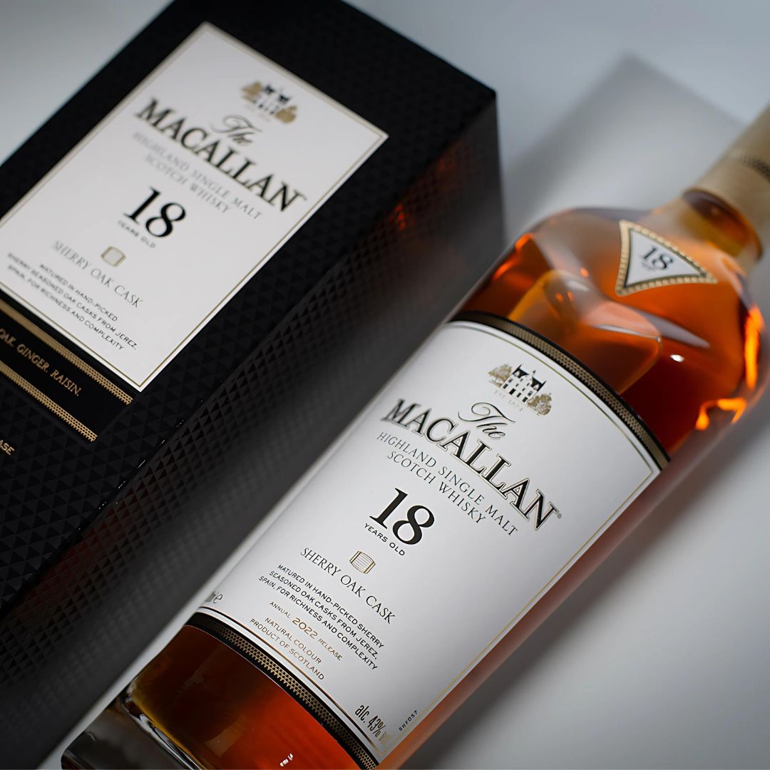 The Macallan 18 Years Old シェリーオークカスク 700 WHISKY THE MACALLAN SHERRY OAK CASK 18 YEARS OLD - 700ML - Bebida