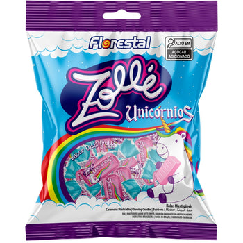 Bala Mastigavel Zolle Unicornios tutti-frutti Florestal 125G