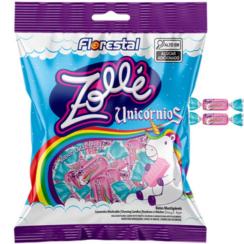 Bala Mastigavel Zolle Unicornios tutti-frutti Florestal 125G