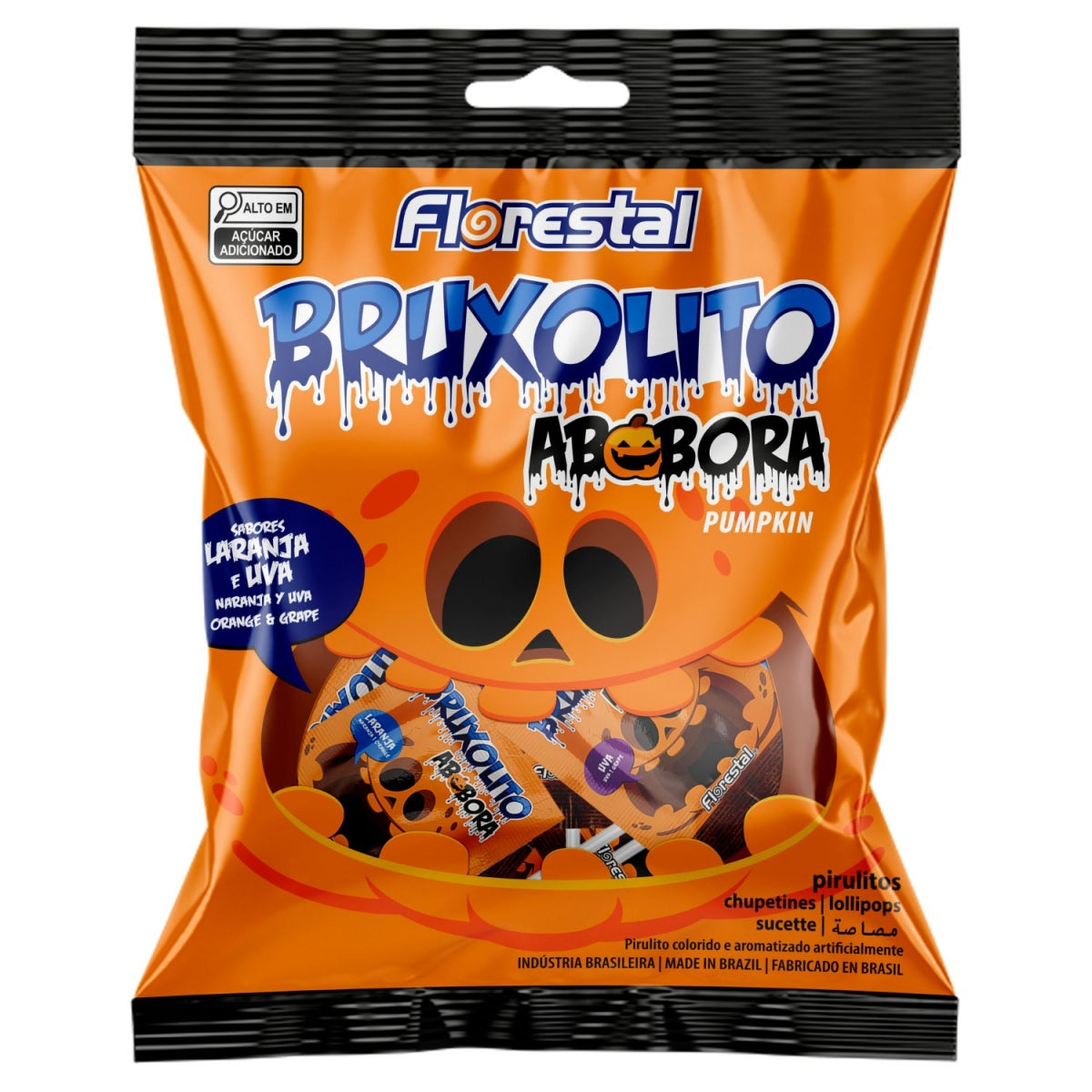 Pirulito Florestal  Bruxolito Abobora Sortido 120G