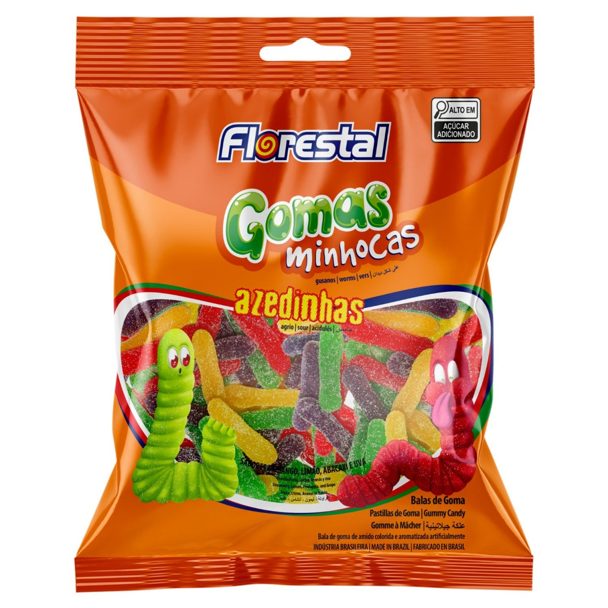 Bala Goma Minhocas Azedinhas Florestal 65G