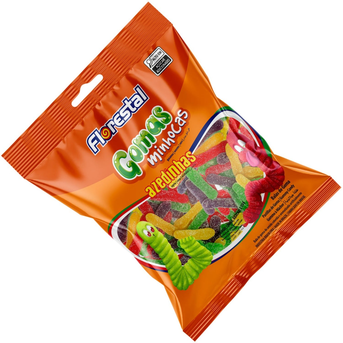 Bala Goma Minhocas Azedinhas Florestal 65G