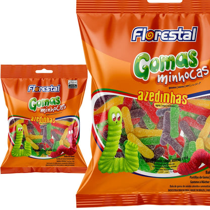 Bala Goma Minhocas Azedinhas Florestal 65G