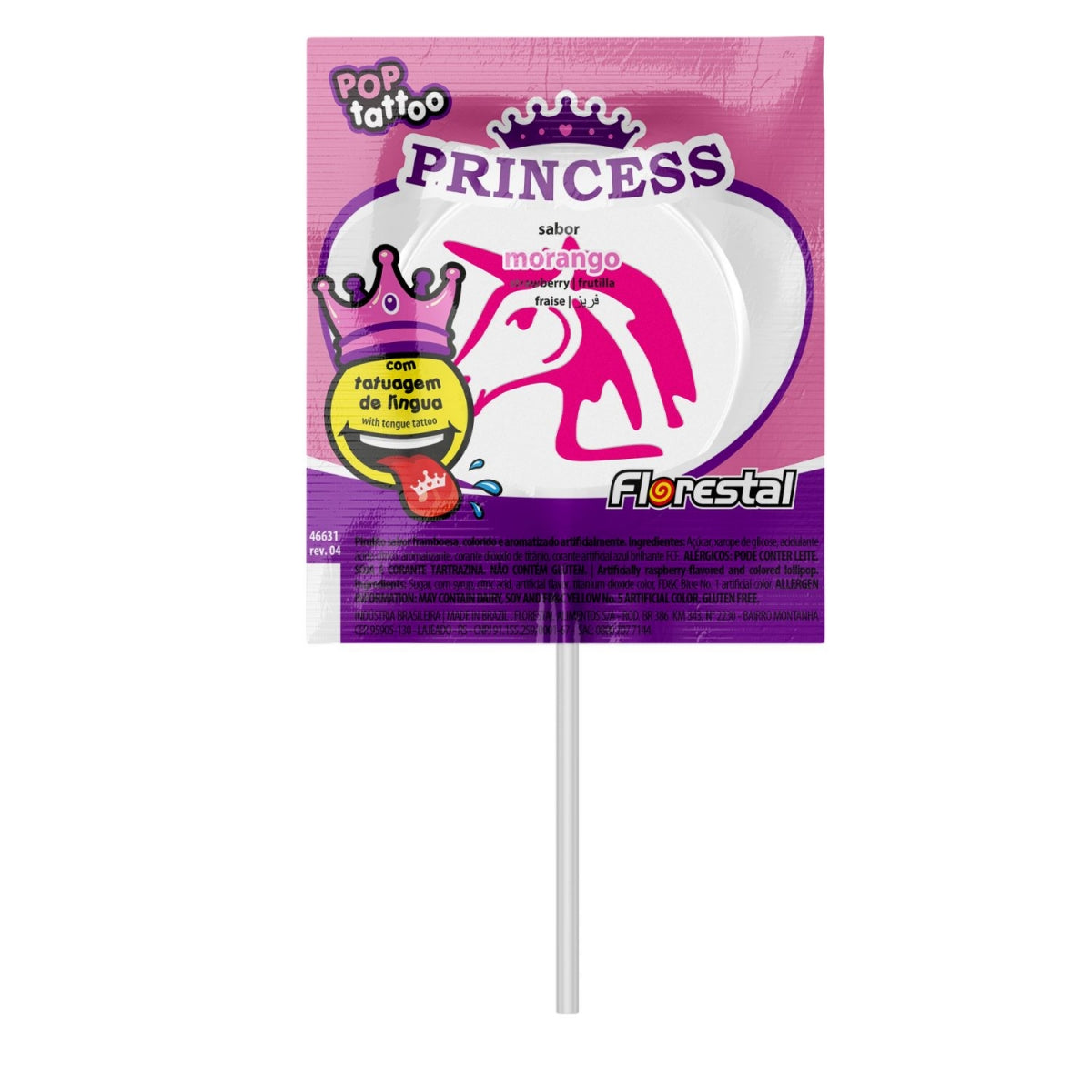 Pirulito Florestal Pop Tattoo Princesa 48G