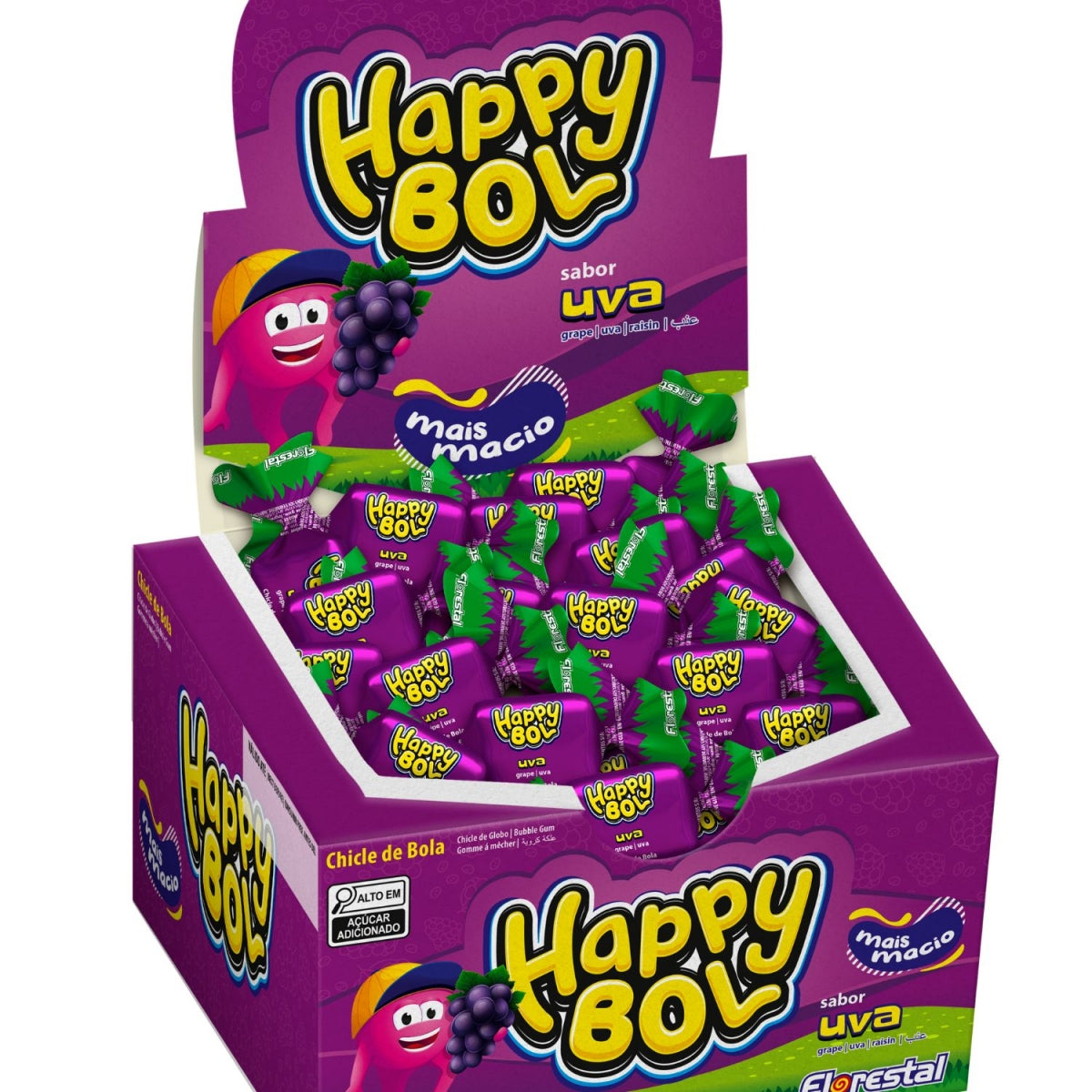 Chiclete Florestal Happy Bol Uva 140G