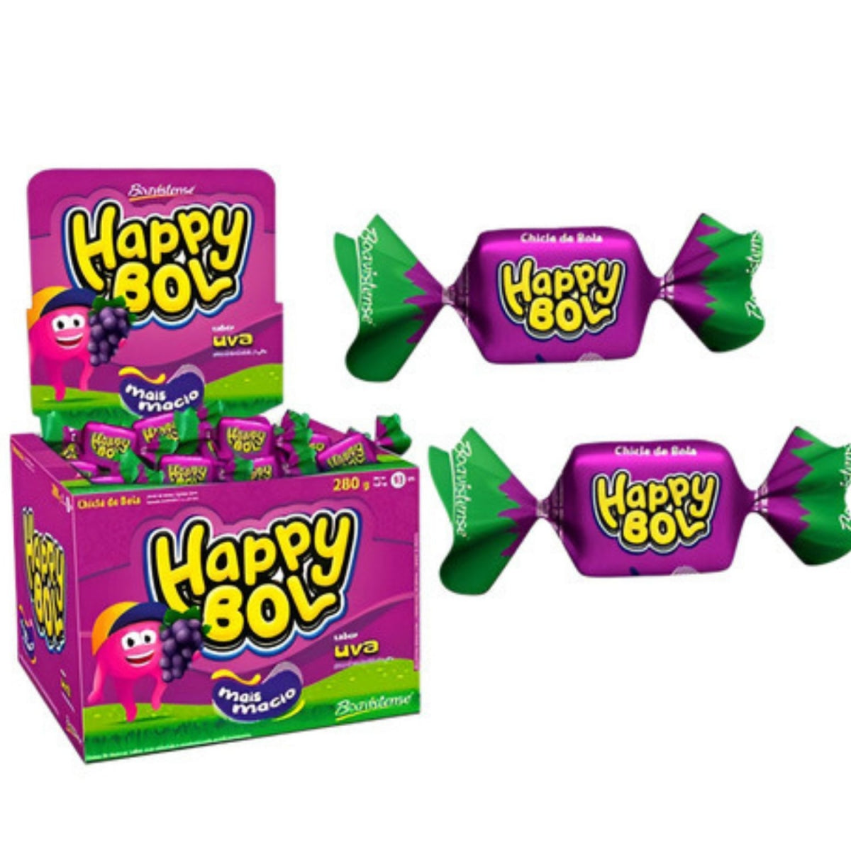Chiclete Florestal Happy Bol Uva 140G