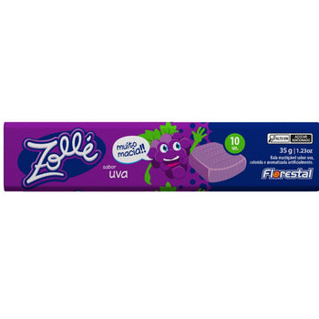 Bala Drops Mastigavel Zolle Uva Florestal 10 Unidades De 35G