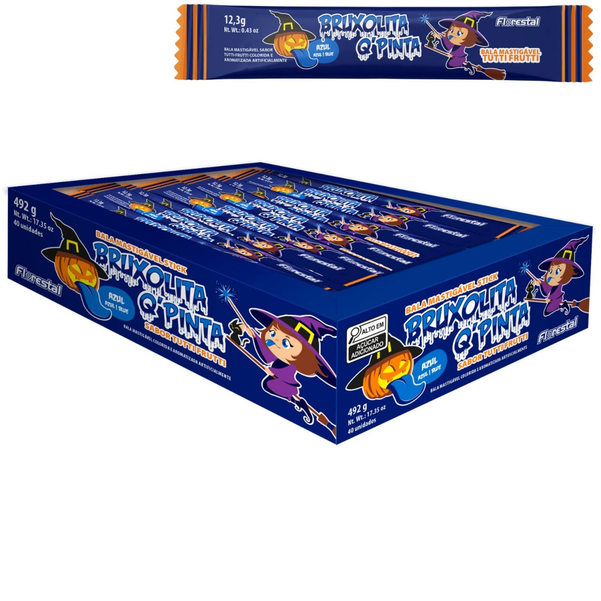 Bala Tutti Frutti Bruxolita Q Pinta Stick  Florestal 492G
