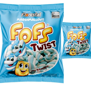 Marshmellow Fofs Twist Azul Brco 6 Unidades De 220G