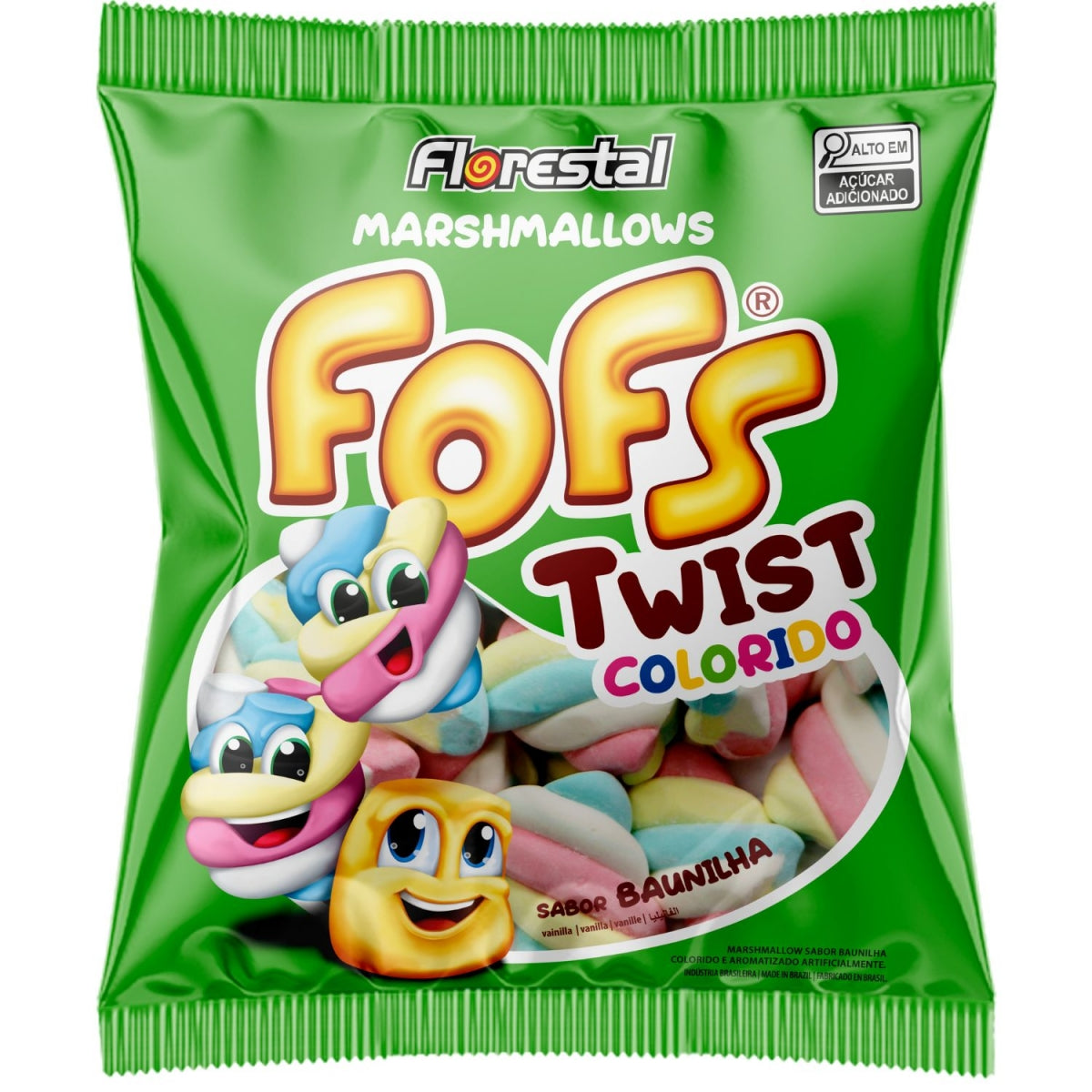 Marshmallow Fofs Twist Colorido 6 Unidades De 220G