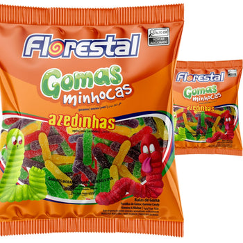 Bala De Goma Florestal Minhocas Azedinhas 500G