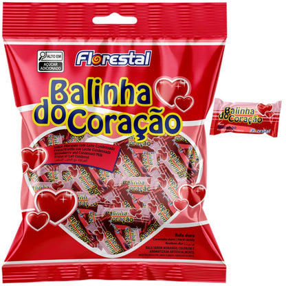 Balinha De Coracao Morango Florestal 500G