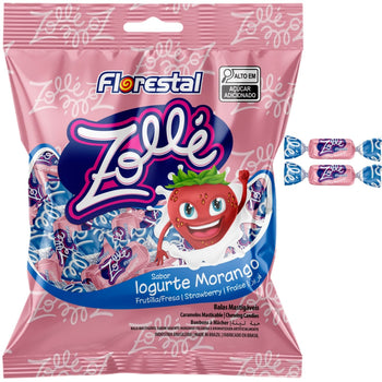 Bala Florestal Mastigável Zolle Iogurte Morango 125G