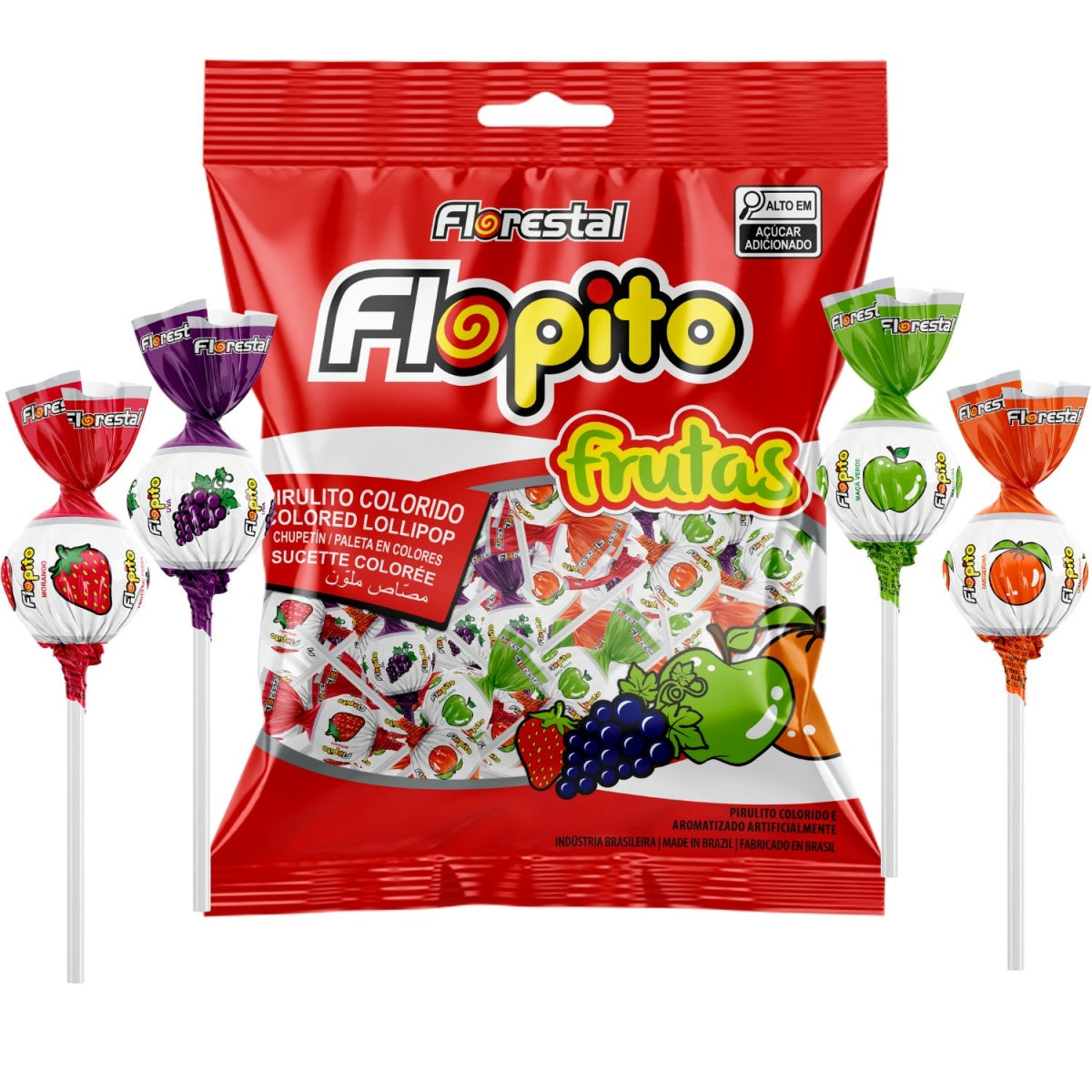 Pirulito Florestal Flopito Frutas 120G