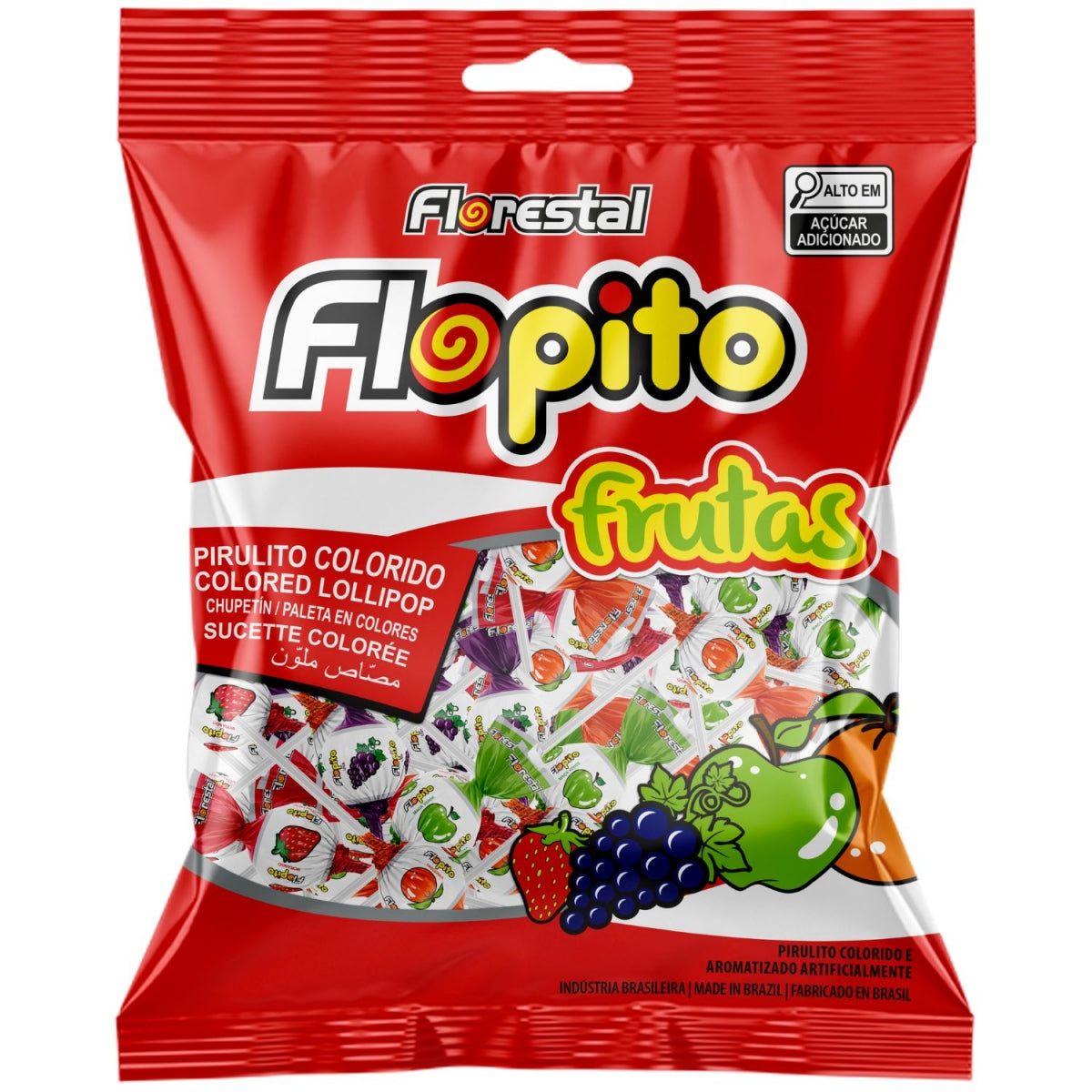 Pirulito Florestal Flopito Frutas 120G
