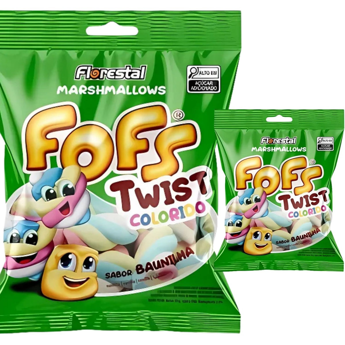 Marshmallow Florestal  Fofs Twist Colorido Baunilha  50G
